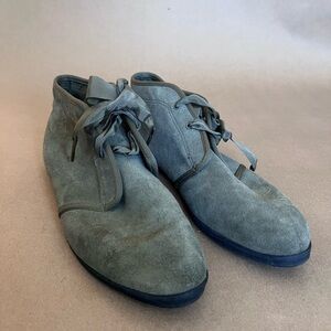 VTG Keds Essentials Women's US 9.5 Olive Suede Chukka Ankle Boots Ribbon Laces